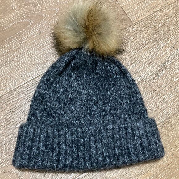 Bula Natalie wool blend beanie with velvet lining, and Fur pom - Picture 2 of 6